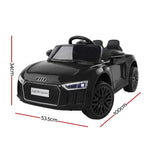 Licensed Audi R8 Kids Ride On Car - Black Electric Sports Toy Car with Remote
