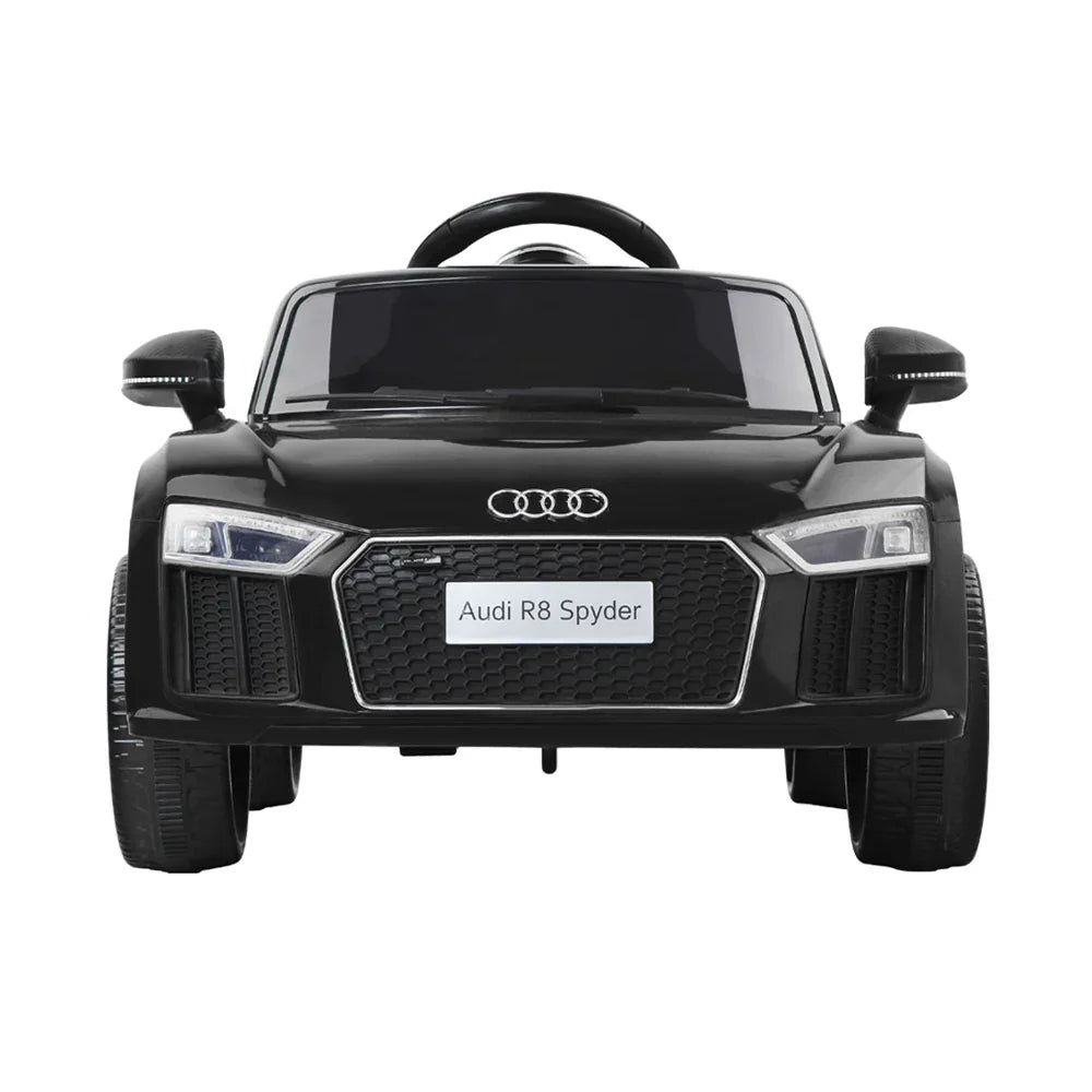 Licensed Audi R8 Kids Ride On Car - Black Electric Sports Toy Car with Remote