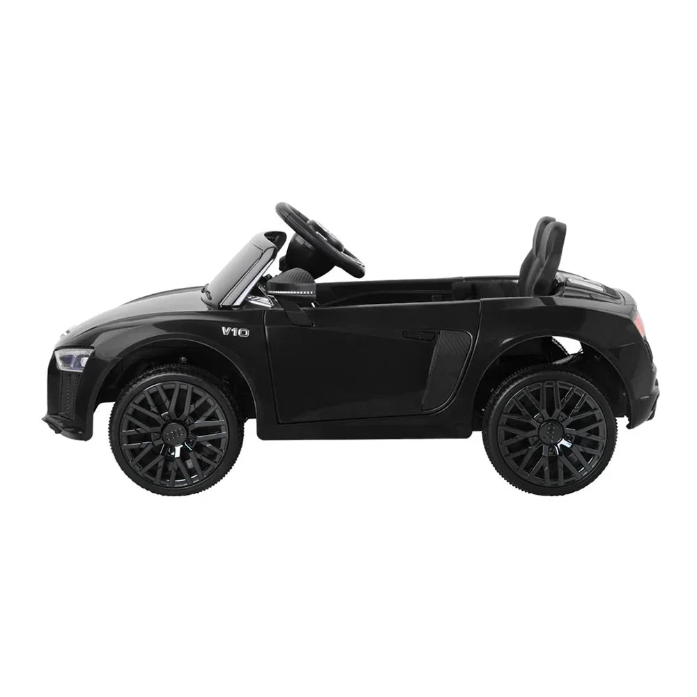 Licensed Audi R8 Kids Ride On Car - Black Electric Sports Toy Car with Remote