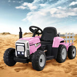 Rigo Kids Electric Ride On Tractor Pink 12V - Farm Toy with Remote Control