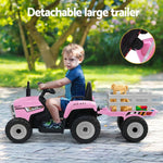 Rigo Kids Electric Ride On Tractor Pink 12V - Farm Toy with Remote Control