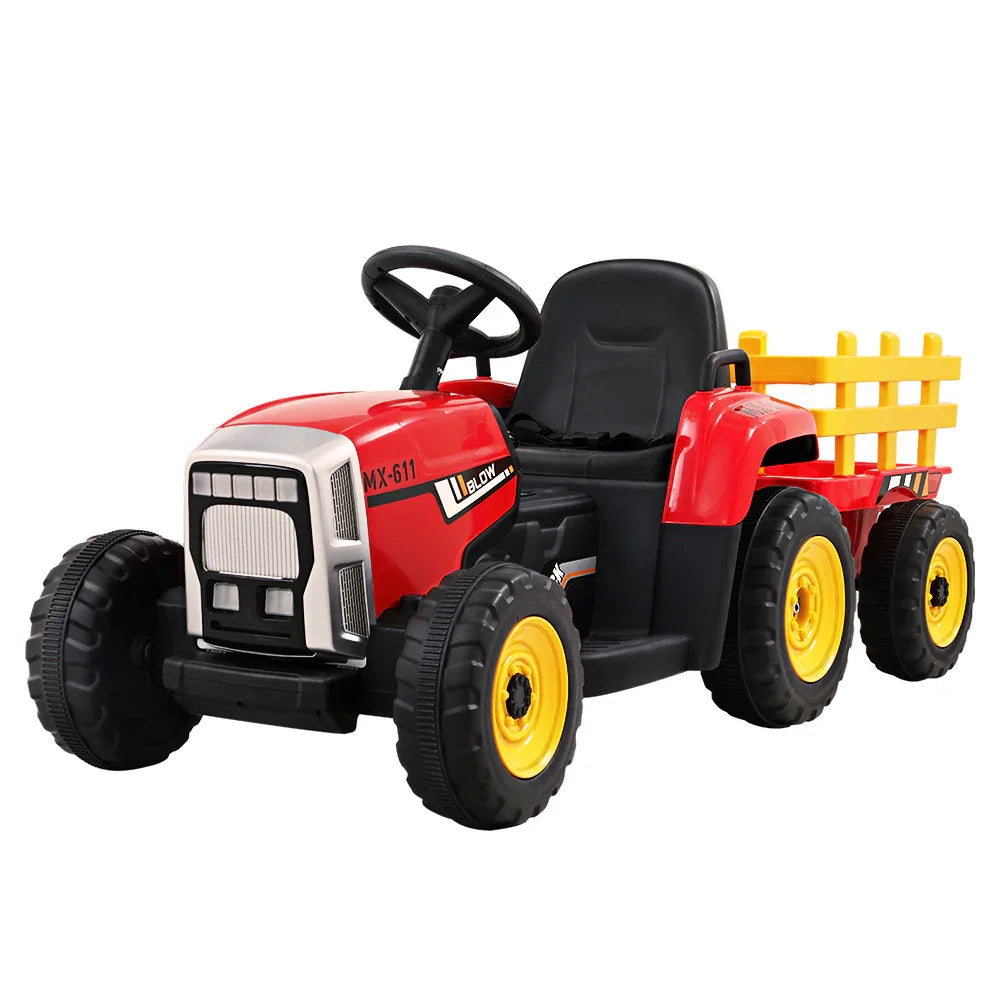 Rigo Kids Electric Ride On Tractor Red 12V - Farm Toy with Remote Control