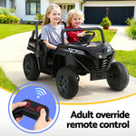 Rigo Kids Electric Ride On UTV Black - 2-Seater Off-Road Car with Remote, Music & Headlights