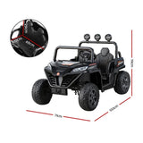 Rigo Kids Electric Ride On UTV Black - 2-Seater Off-Road Car with Remote, Music & Headlights