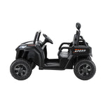 Rigo Kids Electric Ride On UTV Black - 2-Seater Off-Road Car with Remote, Music & Headlights