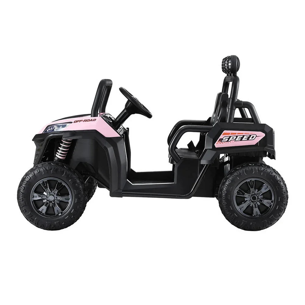 Rigo Kids Electric Ride On UTV Pink - 2-Seater Off-Road Car with Remote, Music & Headlights