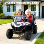 Rigo Kids Electric Ride On UTV Pink - 2-Seater Off-Road Car with Remote, Music & Headlights