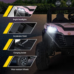 Rigo Kids Electric Ride On UTV Pink - 2-Seater Off-Road Car with Remote, Music & Headlights