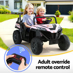 Rigo Kids Electric Ride On UTV Pink - 2-Seater Off-Road Car with Remote, Music & Headlights