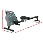 Everfit rowing machine with black seat and dimensions, home gym fitness equipment