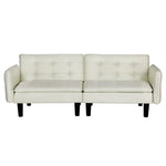 Artiss Sofa Bed 3 Seater Tufted Faux Linen Beige - Flea Market