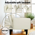 Artiss Sofa Bed 3 Seater Tufted Faux Linen Beige - Flea Market