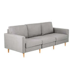 Artiss 3 Seater Sofa 225cm Linen Fabric Grey - Flea Market