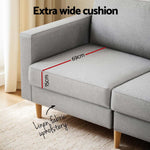 Artiss 3 Seater Sofa 225cm Linen Fabric Grey - Flea Market
