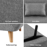 Artiss Sofa Bed Convertible Couch Recliner Lounge Chair Linen Grey - Flea Market