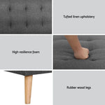 Artiss 2x Sofa Bed Couch Single Seater Fabric Grey - Flea Market