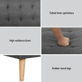 Artiss 2x Sofa Bed Couch Single Seater Fabric Grey - Flea Market