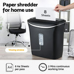 Devanti 12L Cross-Cut Shredder - 8-Sheet Paper Shredder for Home Office