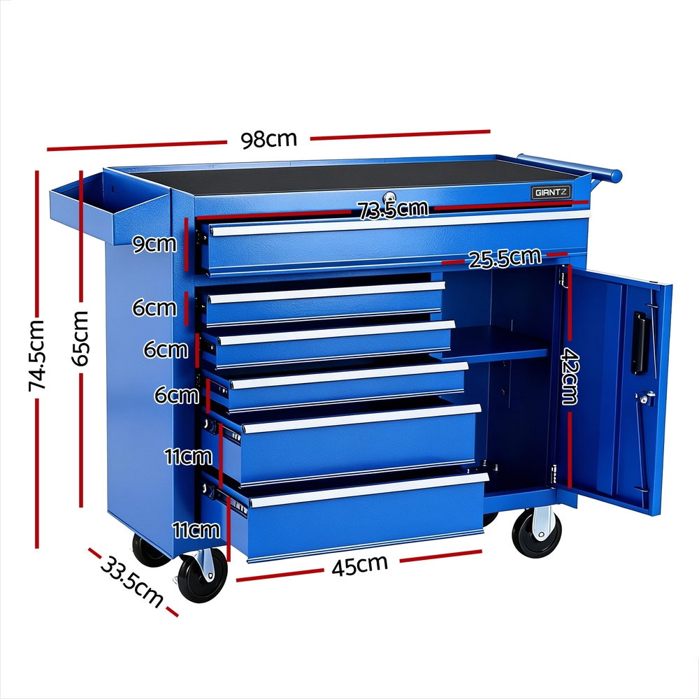 Giantz 6 Drawer Tool Chest Trolley Cabinet