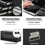 Giantz 7 Drawer Tool Box Cabinet Chest Trolley Toolbox Garage Storage Black