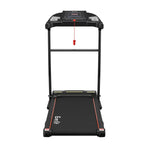 Black Everfit Titan treadmill front view with digital console and safety key