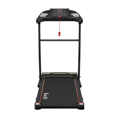 Black Everfit Titan treadmill front view with digital console and safety key
