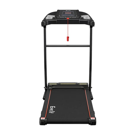 Black Everfit Titan treadmill front view with digital console and safety key