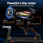 Everfit treadmill with powerful 2.0hp motor, REVO drive, and running person