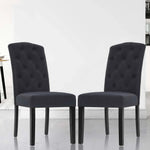 Dining Chairs Set of 2 Linen Parsons Chair Dark Grey - Flea Market