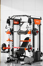 YANBO multifunctional home gym power rack with weights, bench, and cable machine
