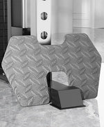 Diamond plate footplate attachment for gym machine on glossy floor