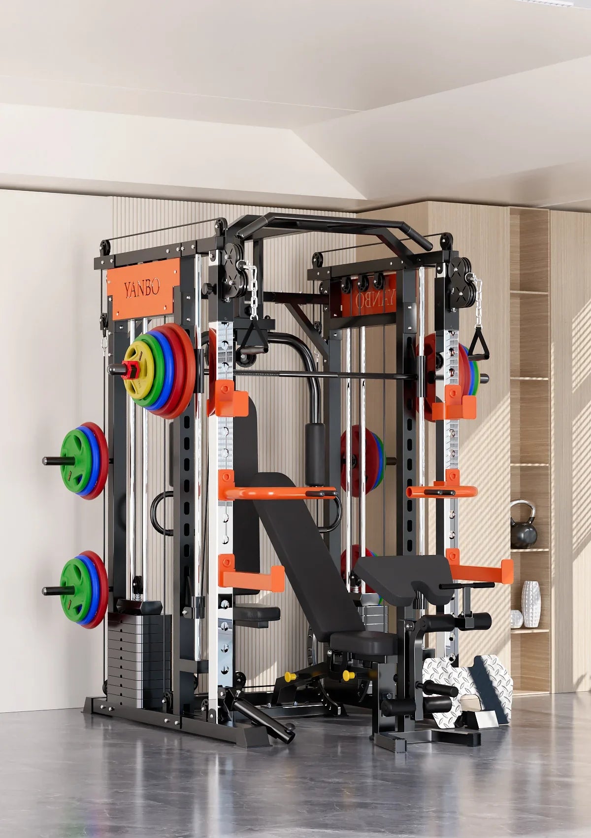 SmartFit M1 Ultra Smith Machine 130kg - Leg Press & Chest Fly Multi-Functional Home Gym