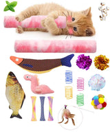 14-Piece Interactive Cat Toy Set - Catnip Fish & Variety Pack