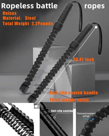 Ropeless Battle Ropes – Cordless Weighted HIIT Training Equipment for Home Gym