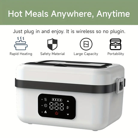 Wireless portable electric lunch box with digital display, rapid heating, sold at Flea Market AU