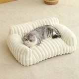 Grey Comfortable Cat Sofa - Breathable Soft Bed for All Seasons