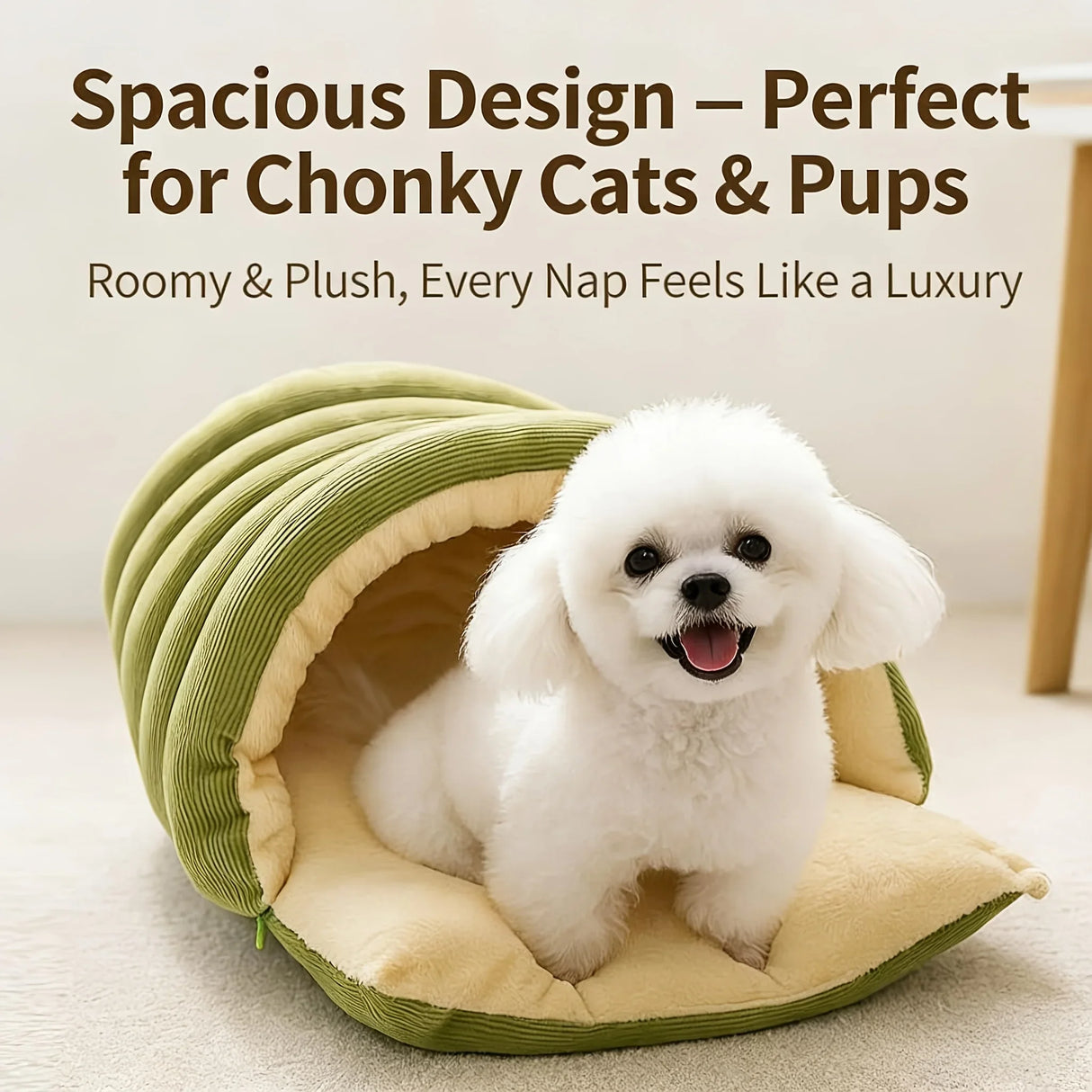 High-Elasticity Warm Cat Bed - 57x37x28cm Striped Fleece Light Purple