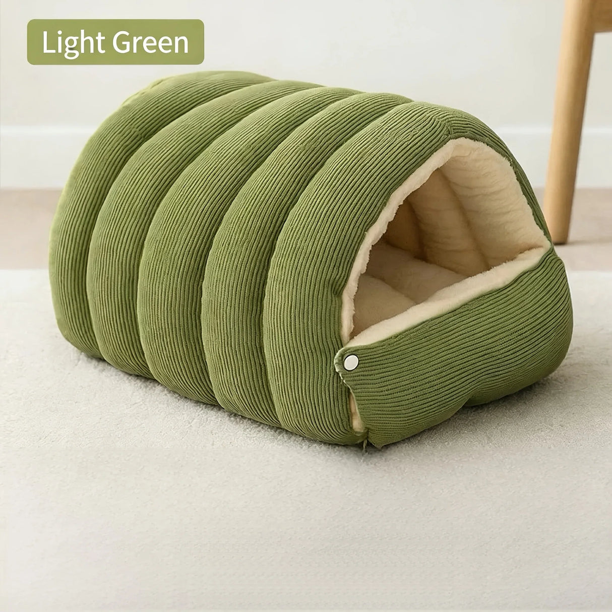 High-Elasticity Warm Cat Bed - 45x30x19cm Striped Fleece Removable