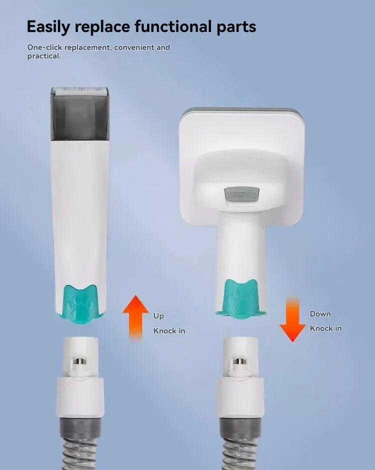 7-in-1 Pet Grooming Vacuum - Low Noise Hair Removal System