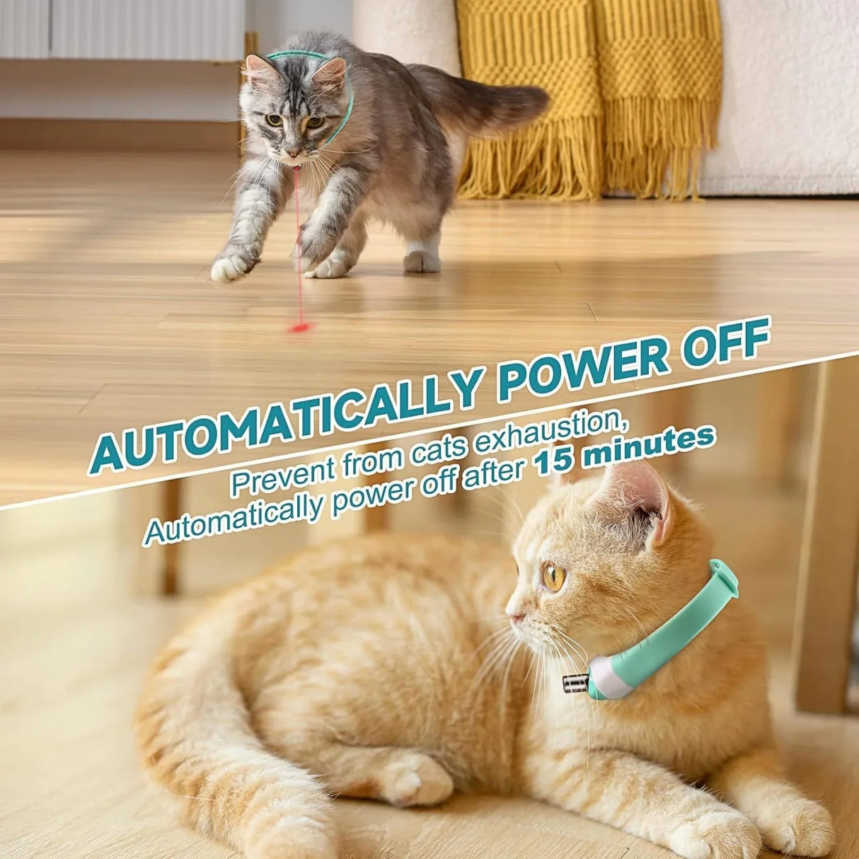 Automatic Laser Cat Collar Toy - Rechargeable Interactive Red Light