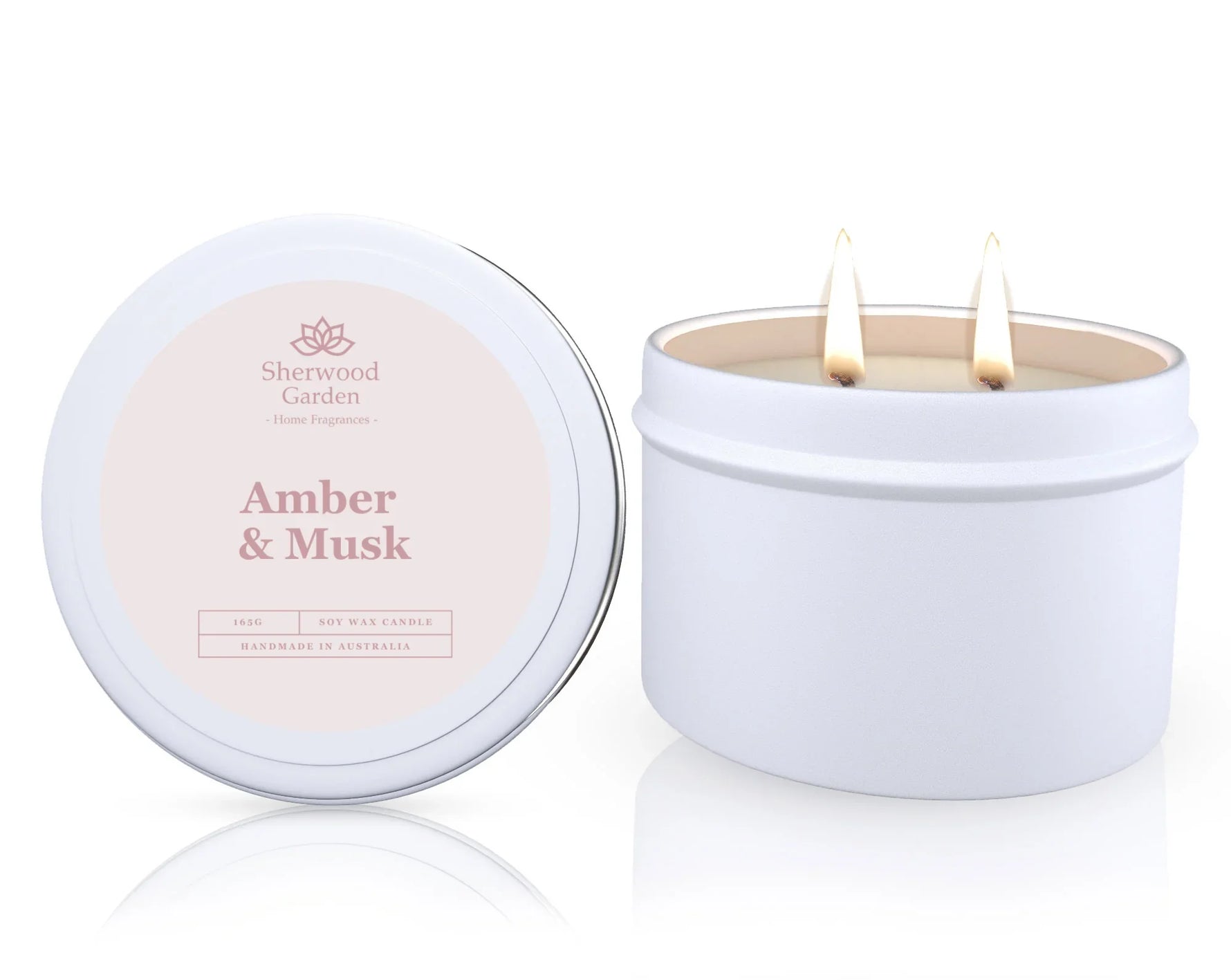 Amber & Musk Soy Candle Tin 165g - Natural Scented Candle for Home Ambiance