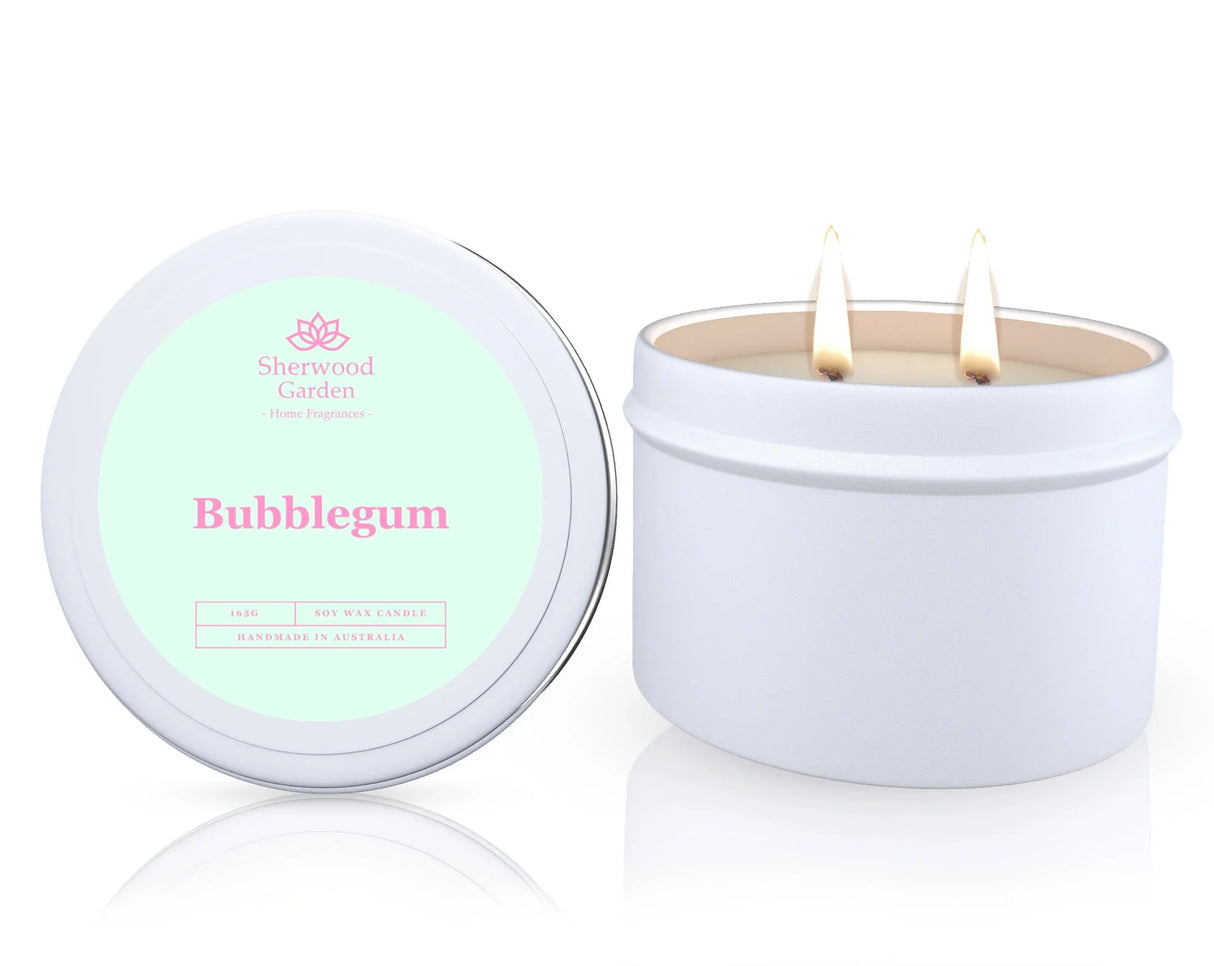 Bubblegum Soy Candle Tin 165g - Natural Scented Candle for Home Ambiance