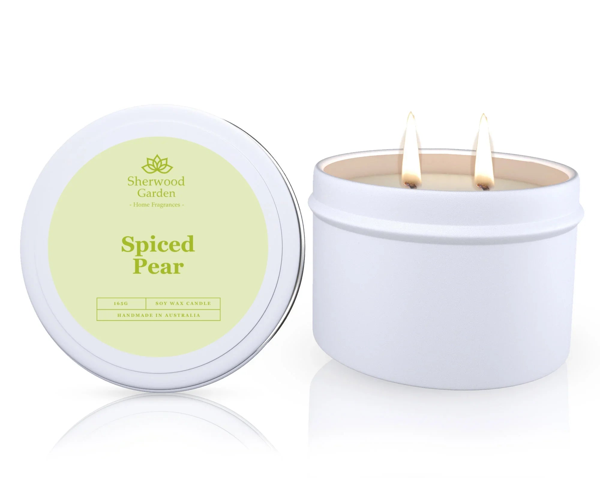 Spiced Pear Soy Candle Tin 165g - Natural Scented Candle for Home Ambiance