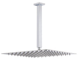 WELS 16" Rainfall Shower Head 300mm Ceiling Dropper Extension Arm Chrome Square Set