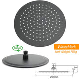 Matt Black 2in1 Round Shower 10" Rain Head 3 Mode Handheld Sliding Rail Diverter Mixer Set