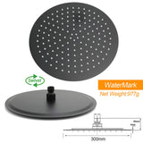 WELS Matt Black Twin Round 12" Shower Head Set Handheld Flexible Rail Wall Arm Mixer
