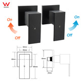 Matt Black 2in1 Set Square 10" Shower Rain Head Handheld Adjustable Silding Rail + Twin Taps