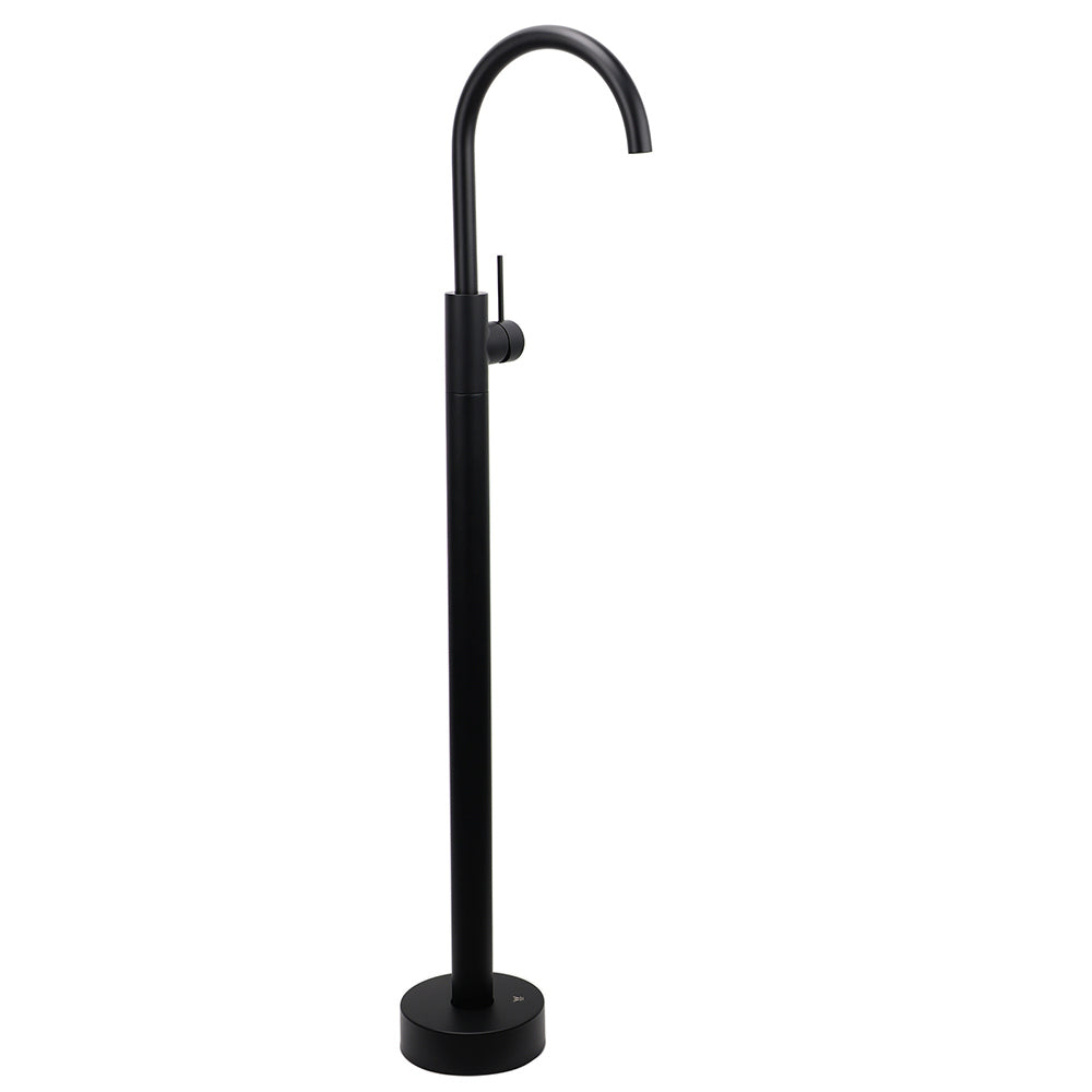 KYLINS Matt Black Freestanding Bath Filler - Floor Mounted Mixer Tap