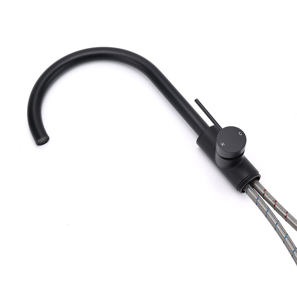 KYLINS Matt Black Freestanding Bath Filler - Floor Mounted Mixer Tap