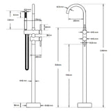 Polished Chrome Bathtub Filler Free Standing Mixer Faucet Tap Spout Handset WELS